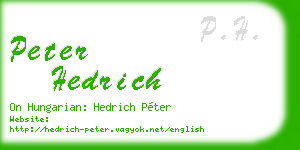 peter hedrich business card